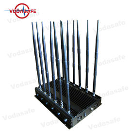 12 RF Antennas Mobile Phone Signal Jammer 10 - 50m Effective Cover Radius